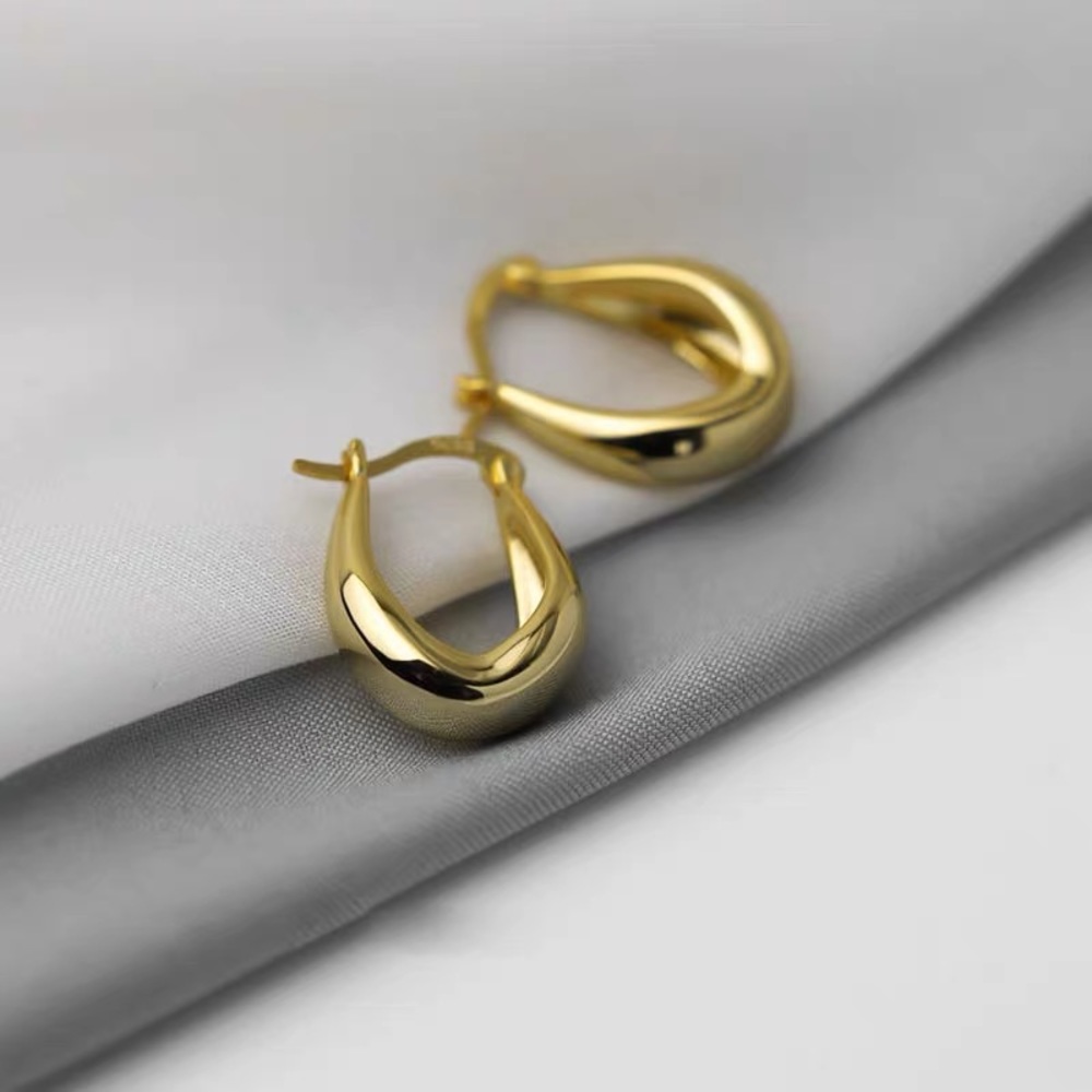 Gold hoop earrings 18k gold plated 925 sterling silver